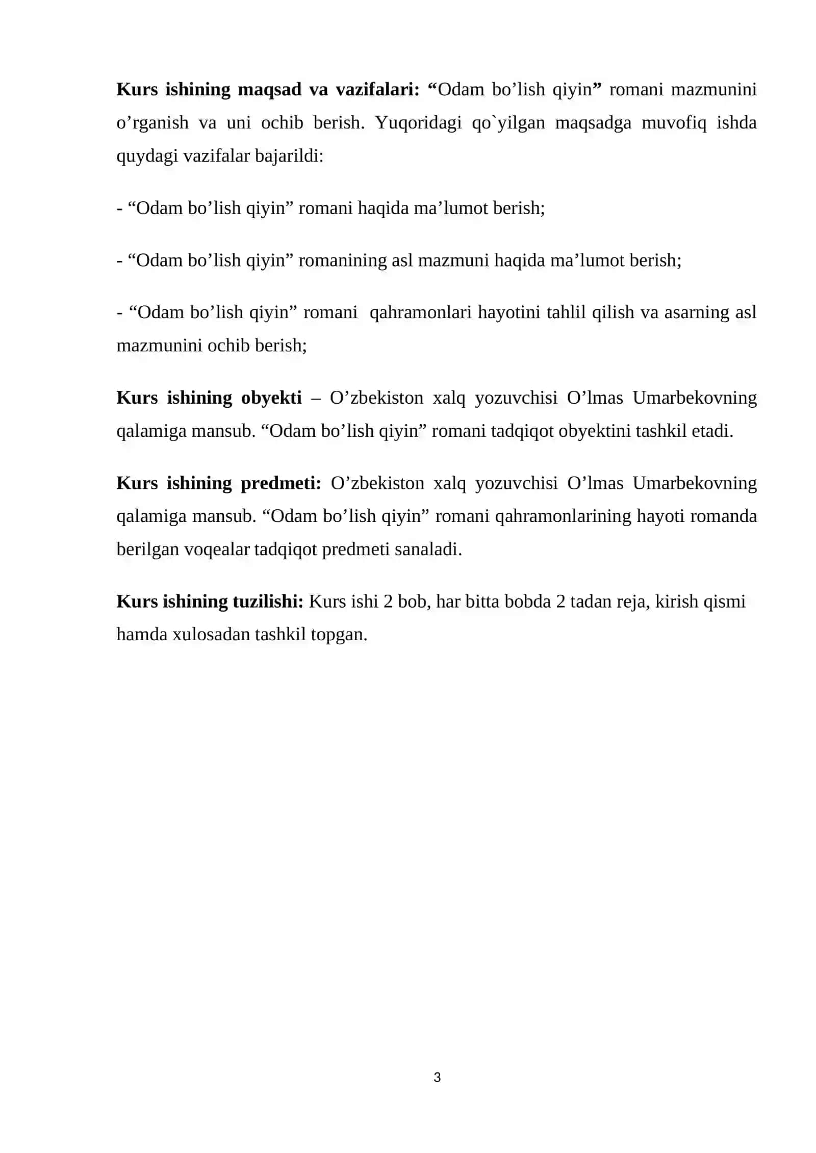 O'lmas Umarbekovning"Odam bo'lish qiyin" asari 3