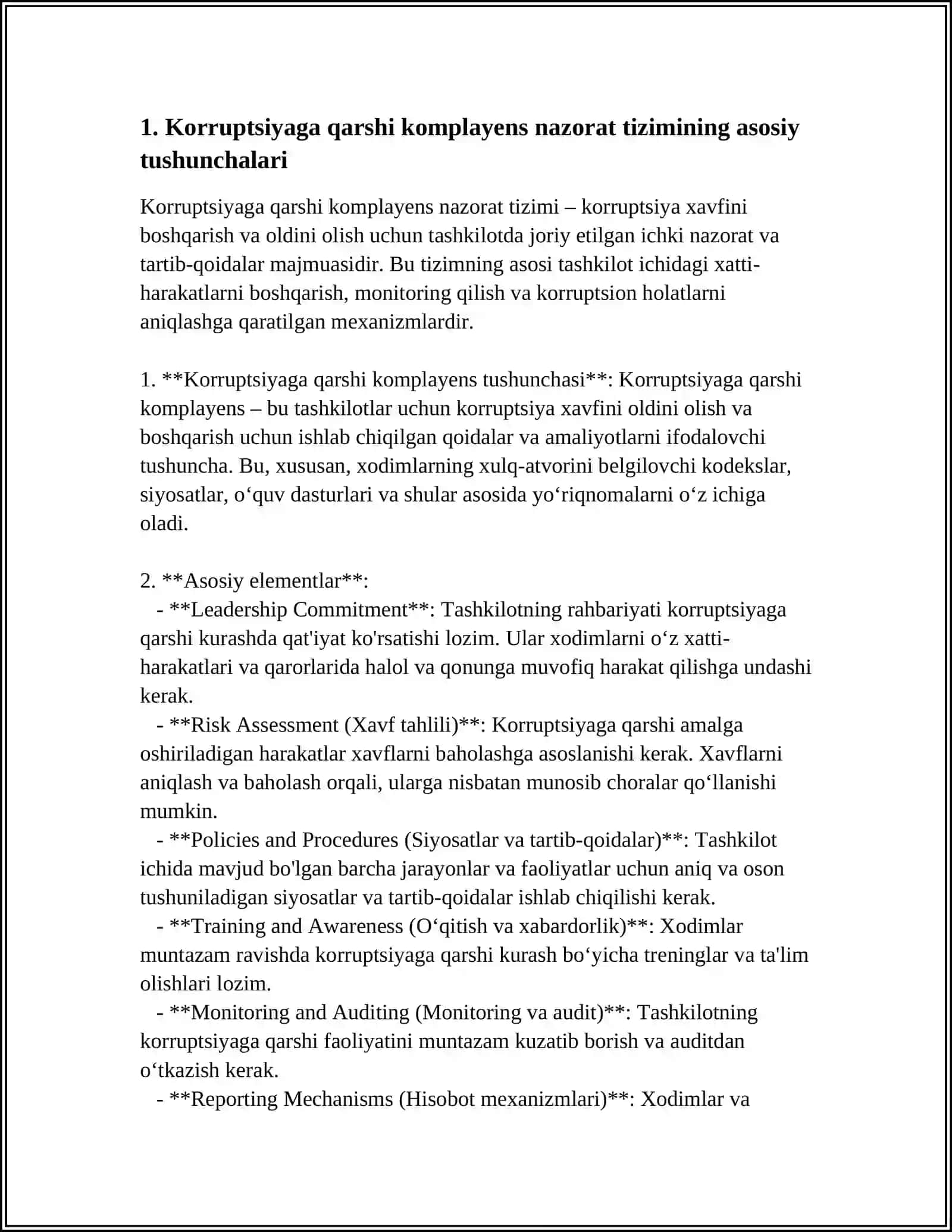 KORRUPSIYAGA KARSHI KOMPLAYENS NAZORAT TIZIMINING TUSHUNCHASI VA RIVOJLANISH BOSQICHLARI 3