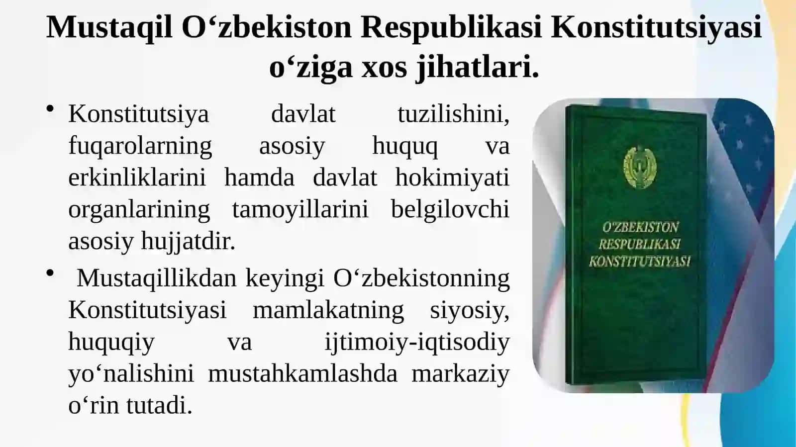 Yangi tahrirdagi Konstitutsiyaning qabul qilinishi va unga bo’lgan hayotiy zarurat 3