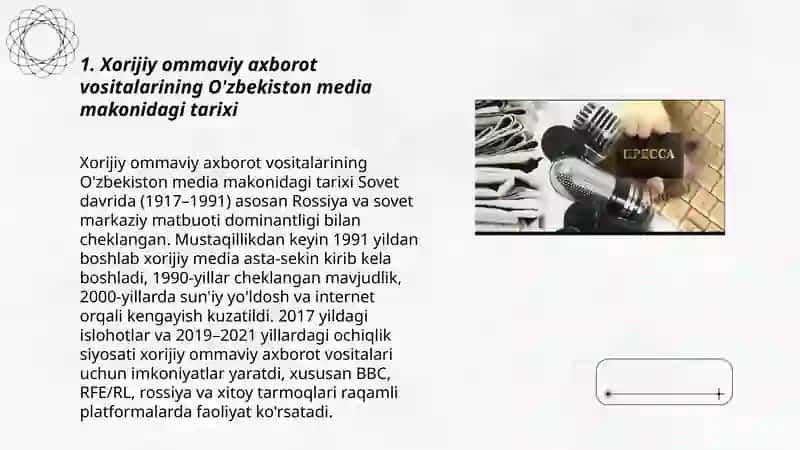 Xorijiy ommaviy axborot vositalarining media makondagi o'rni 3