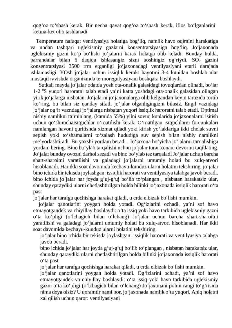 Qishloq xoʻjalik parranda joʻjalarini oʻstirish 3