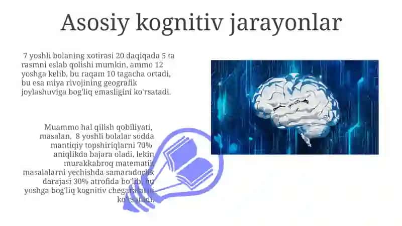Kognitiv rivojlantirish Kognitiv jarayonlar 3