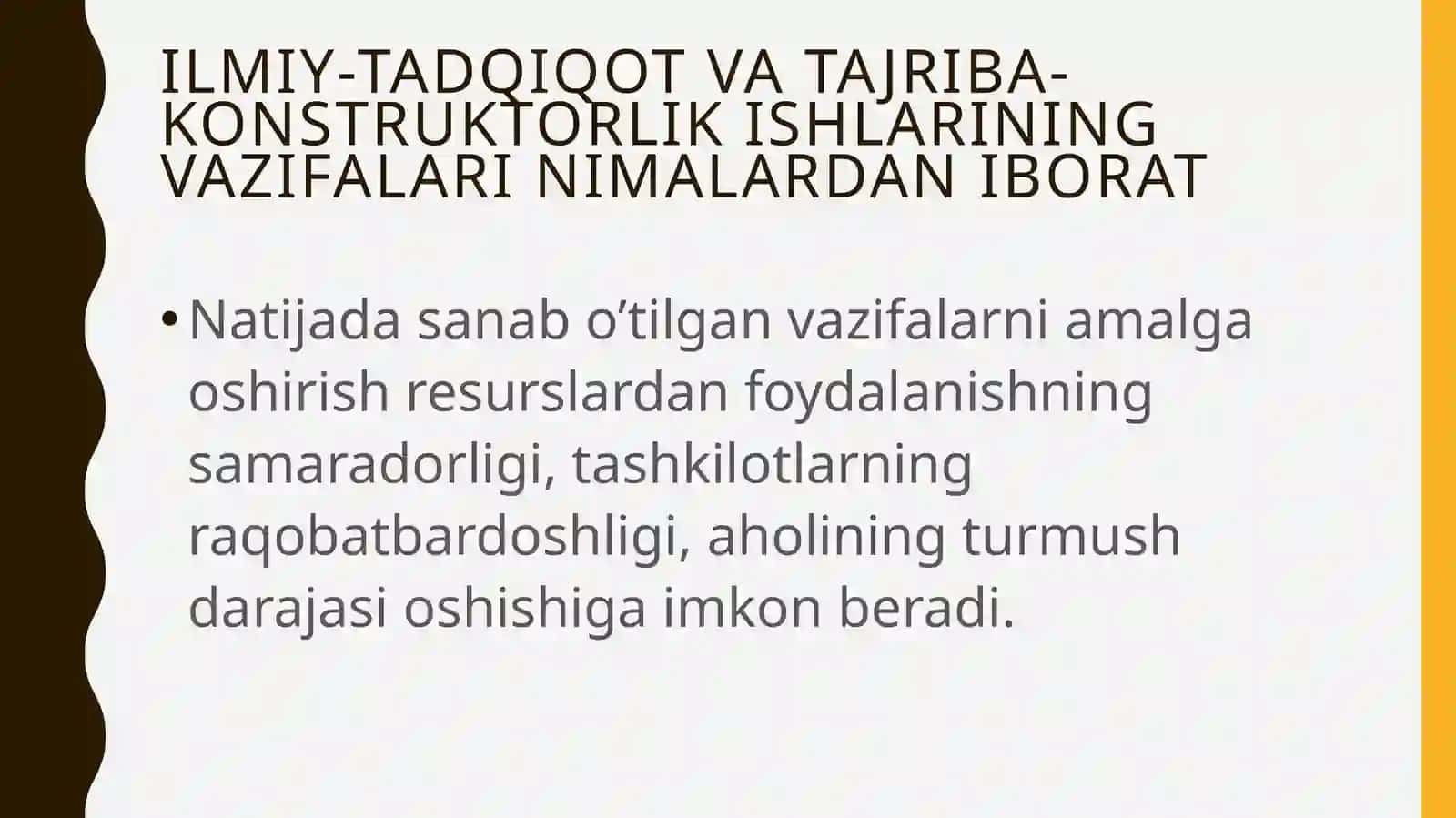 Ilmiy-tadqiqot va tajriba-konstruktorlik ishlarining vazifalari, tamoyillari va bosqichlari 3