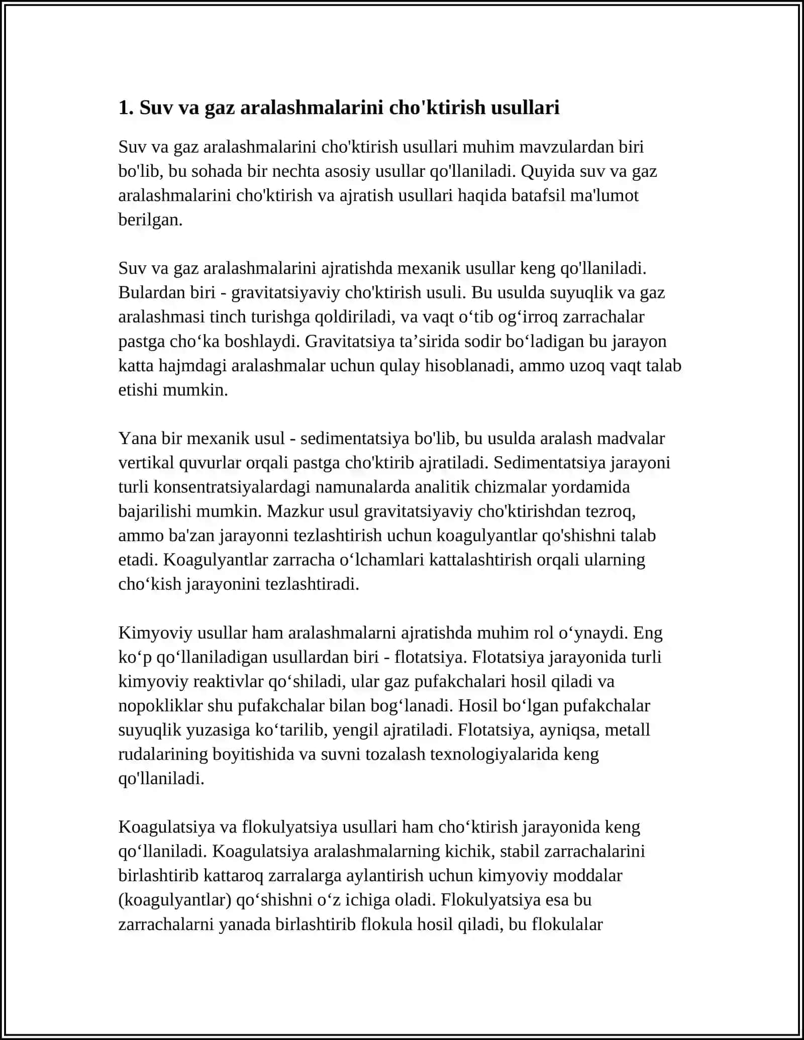 SUYUQ VA GAZ SISTEMALARINI CHO'KTIRISH, FILTRLASH, SENTRIFUGALASH ( SIKLONLASH ) APPARATLARI 3