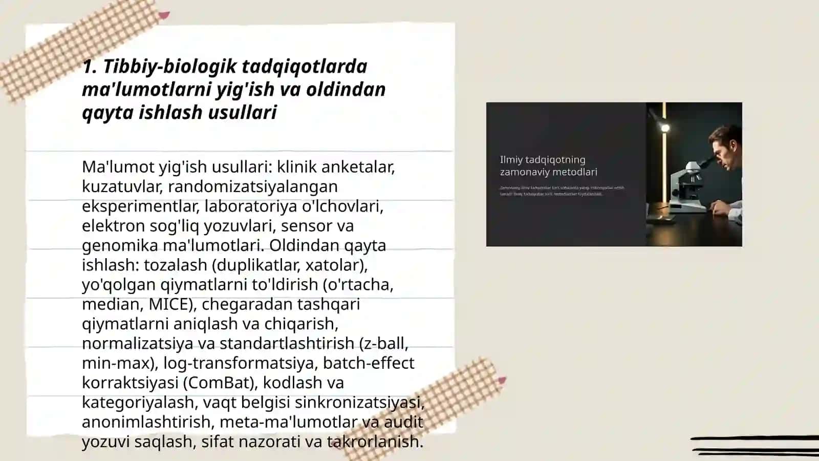 Tibbiy biologik tadqiqotning statistik ma'lumotlar natijalarini qayta ishlash imkoniyati 3