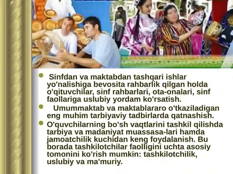 O'quvchilarning darsdan tashqari tarbiyaviy ishlarini tashkilotish 3