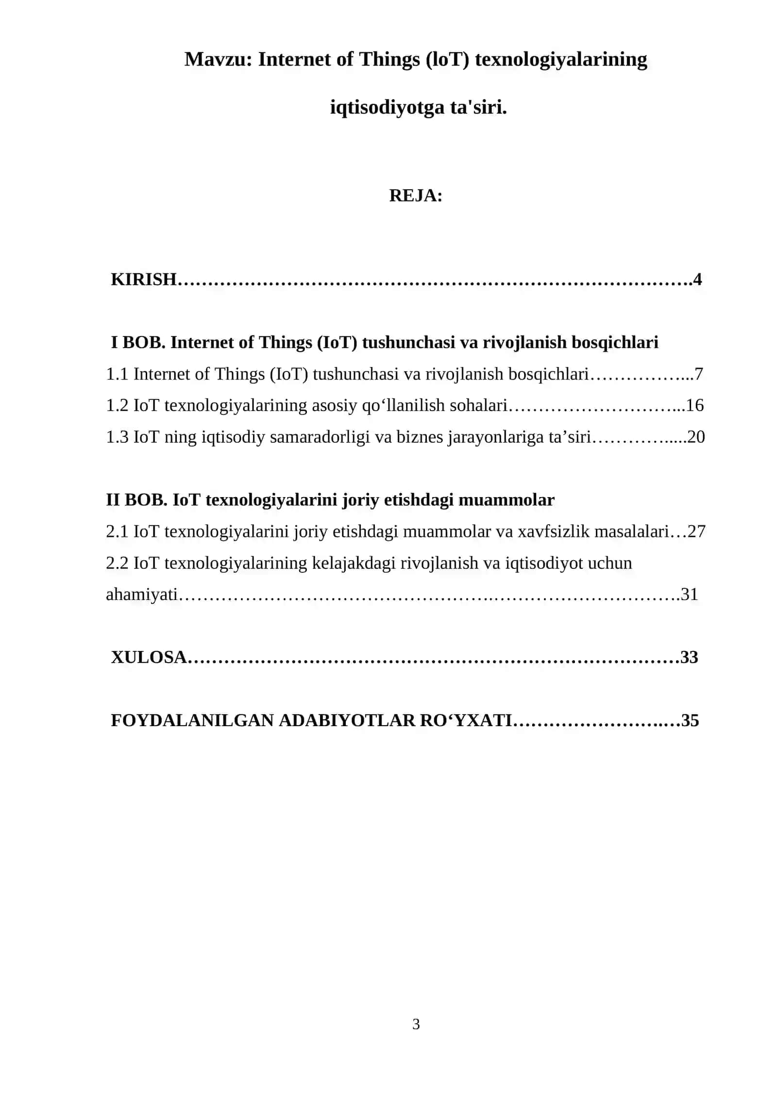 Internet of Things (loT) texnologiyalarining iqtisodiyotga ta'siri 3