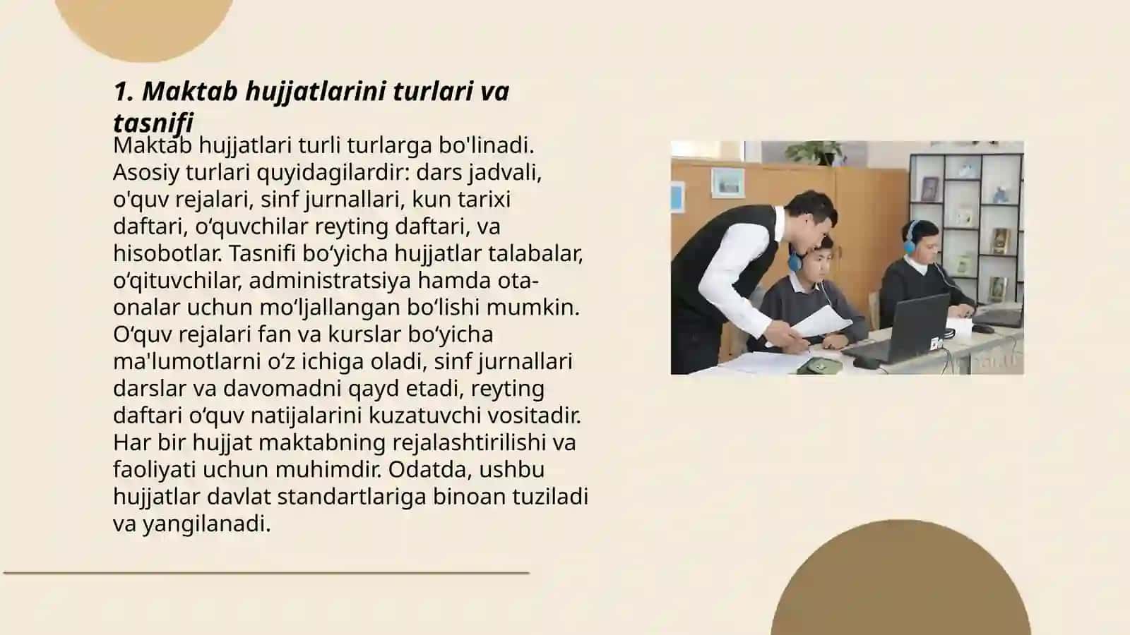 Maktabning hujjatlarini o'rganish va ularni tahlil qilish 3