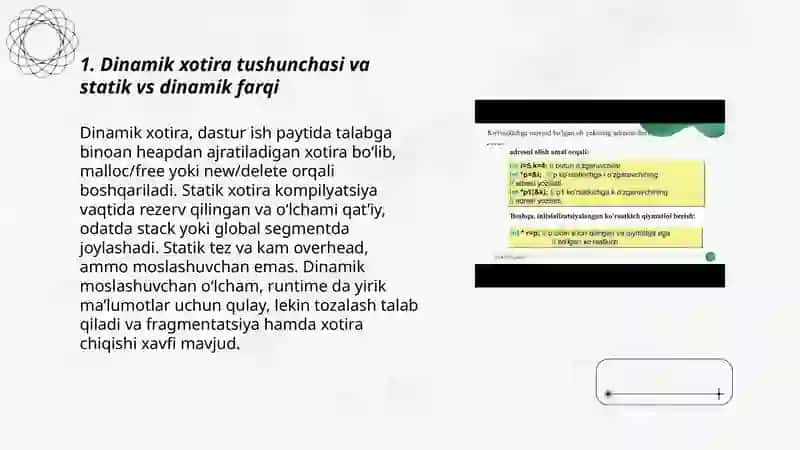 Dinamik xotira bilan ishlash 3