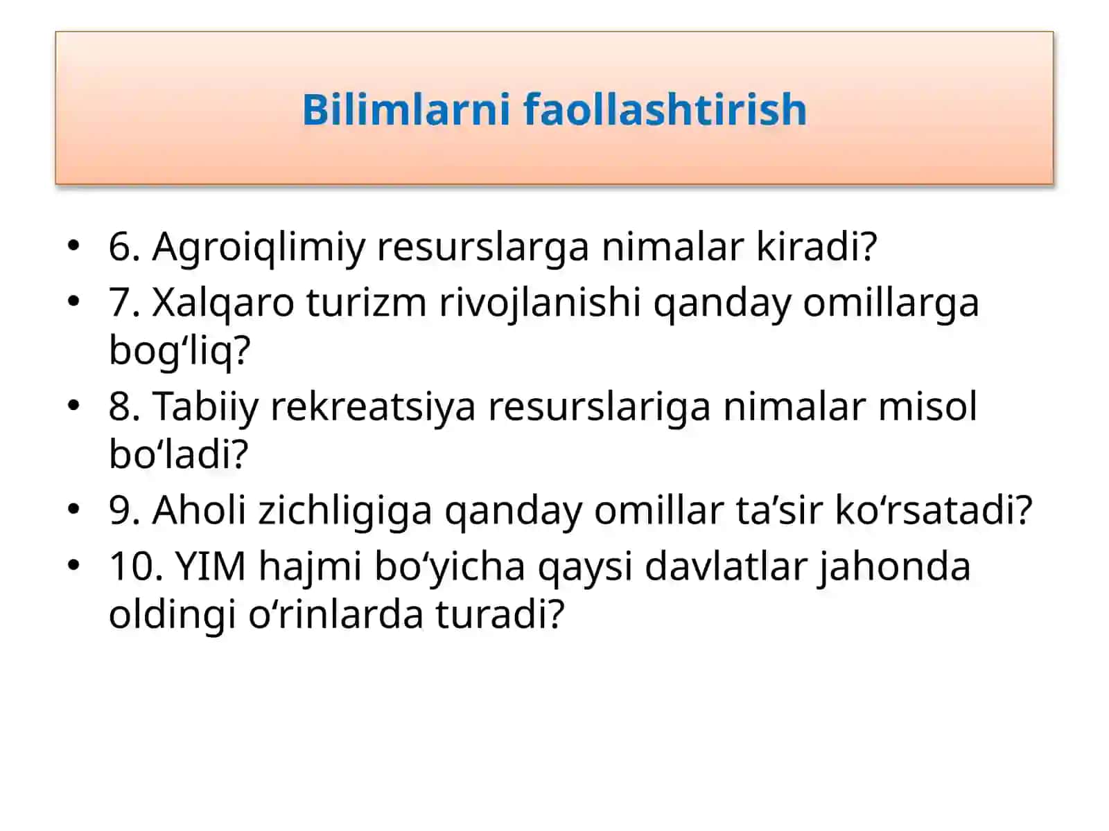 Bilimlarni faollashtirish 3