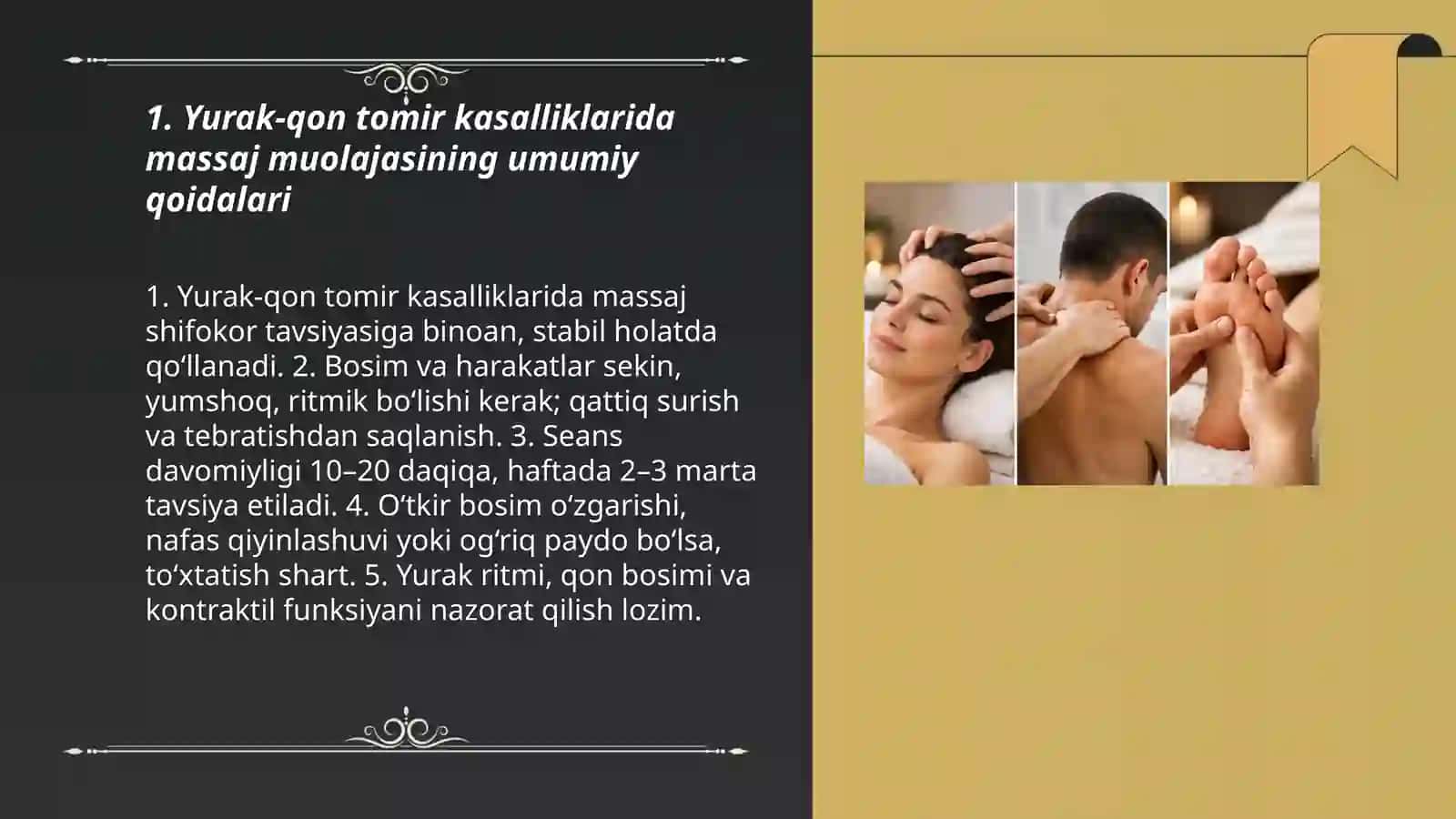 Massaj muolajasida o‘tkazish qoidalari 3
