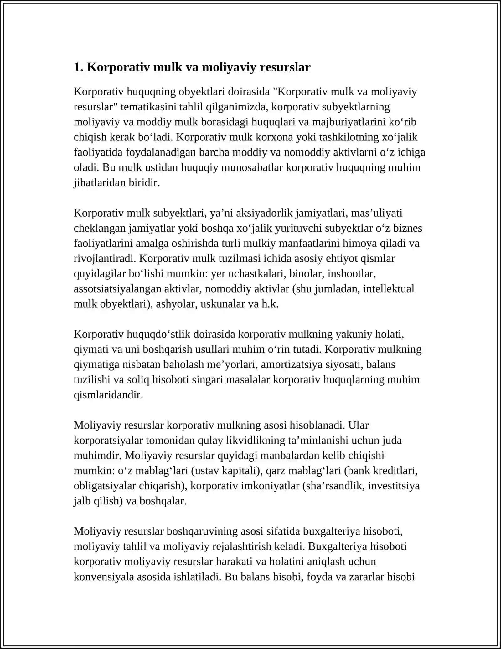 KORPORATIV HUQUQINING OBYEKTLARI 3