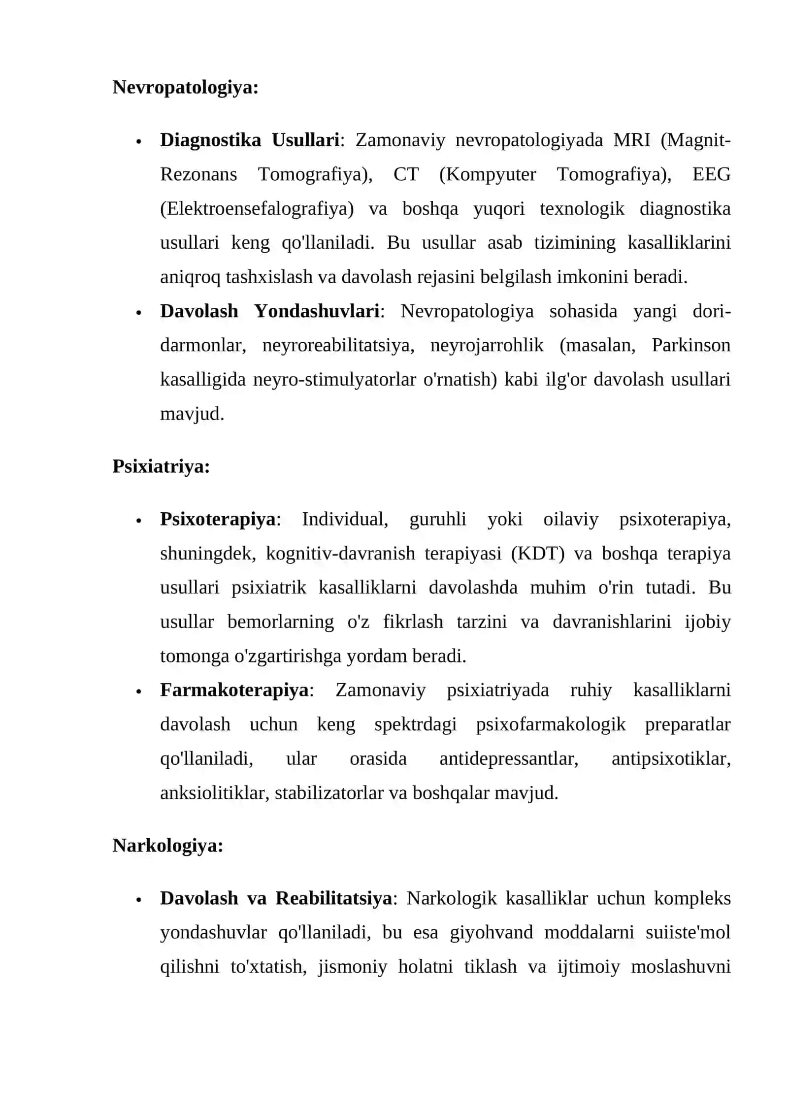 Nevropatologiya, Psixiatriya va Norkologiyani O'rganish 3