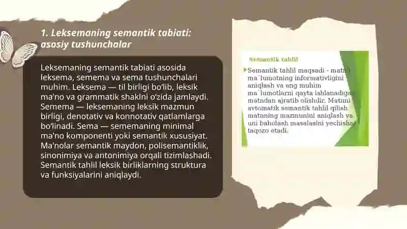 Leksemaning semantik tabiati: asosiy tushunchalar 3