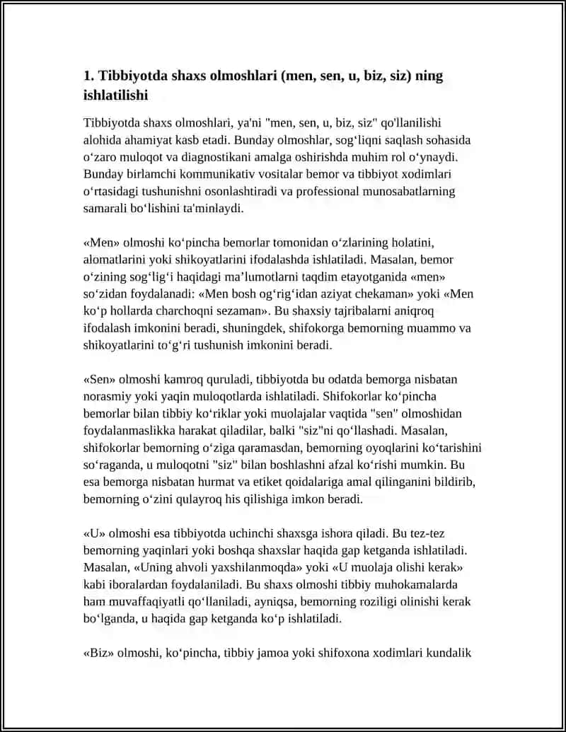 Tibbiyotda Qollaniladigan Olmoshlar 3