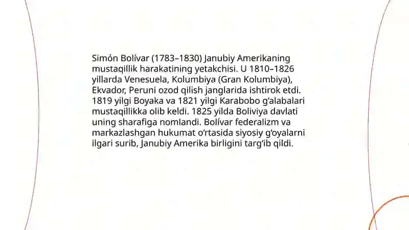 Lotin Amerikasi mamlakatlarida milliy- ozodlik harakatlari va inqilobiy jarayonlar 3
