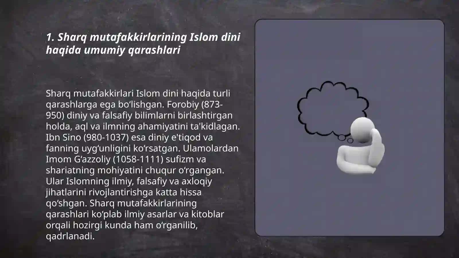 Sharq mutafakkirlarining Islom dini haqida umumiy qarashlari 3