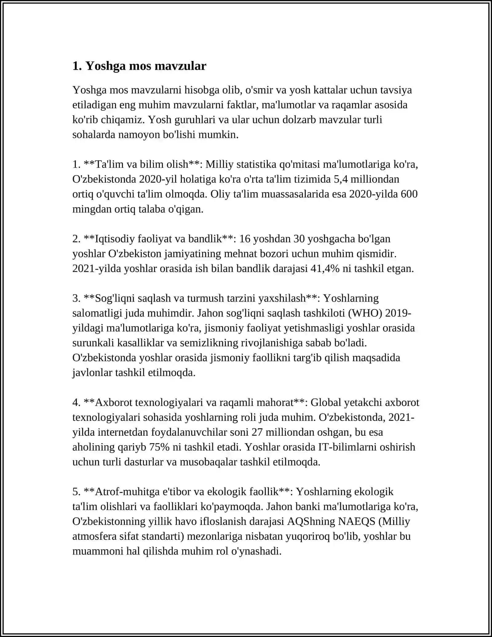 TURLI YOSHDAGI BOLALAR UCHUN SAN'AT ASARLARINI TANLASHGA QO'YILGAN TALABLAR 3