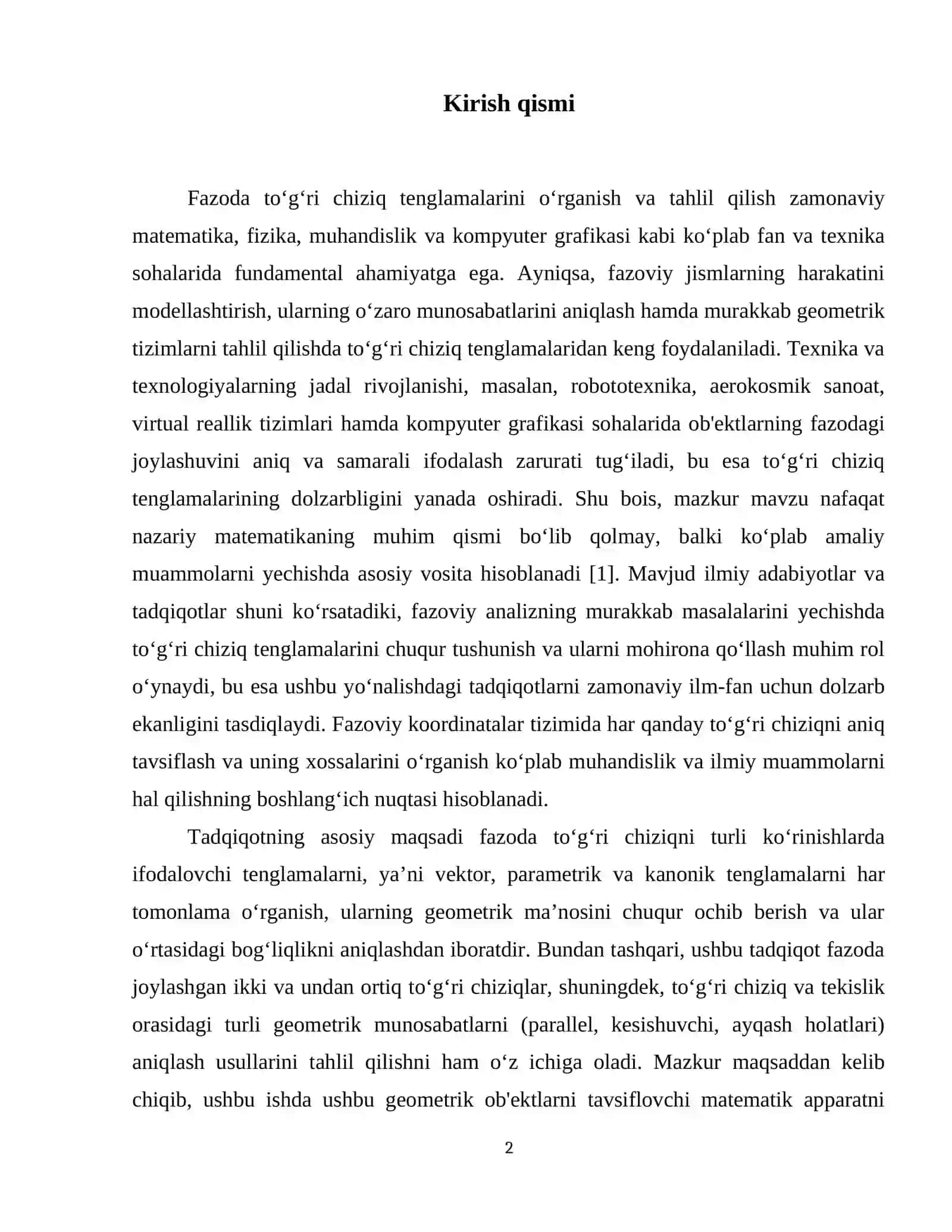 Fazoda to‘g‘ri chiziqning turli tenglamalari 3
