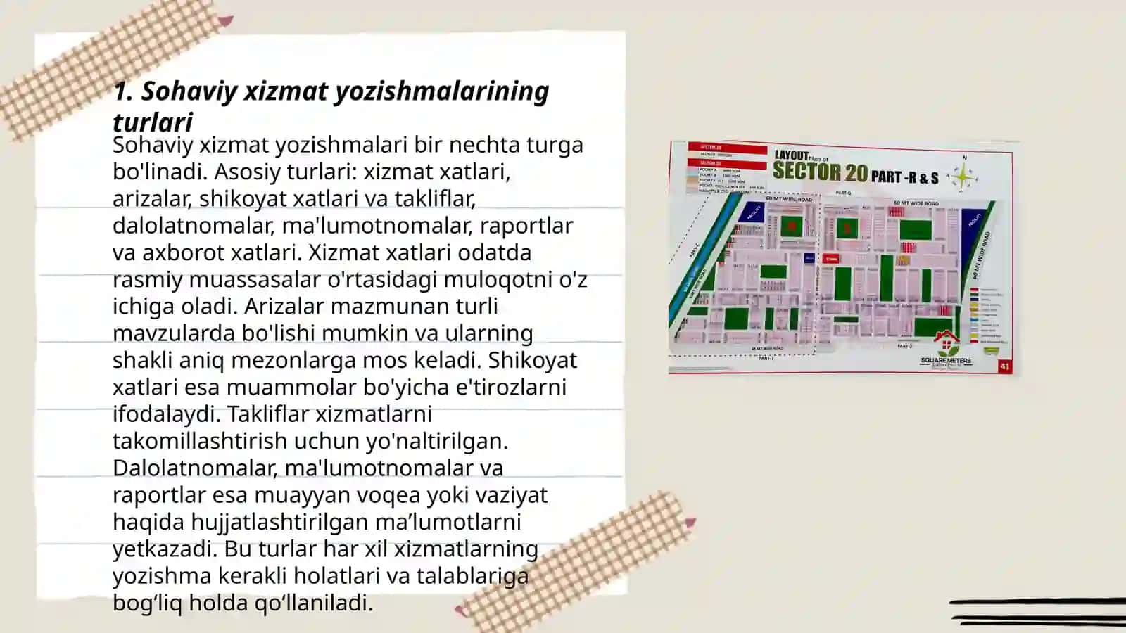Sohaviy xizmat yozishmalari 3