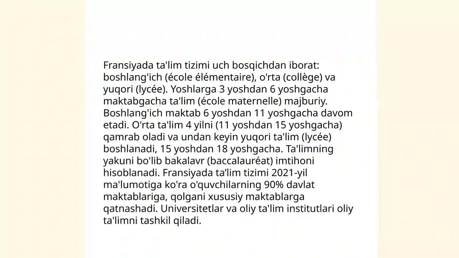 Fransiyada ta'lim tizimi "dual bosqichi" xususiyatlari 3