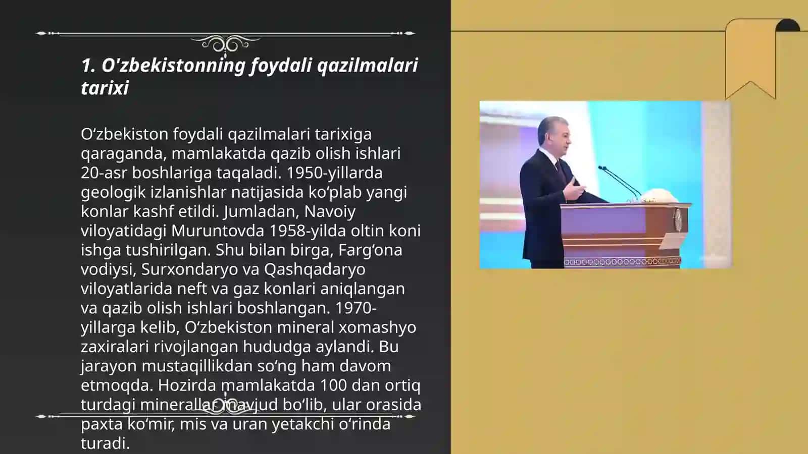 O'zbekistonning foydali qazilmalari tarixi 3