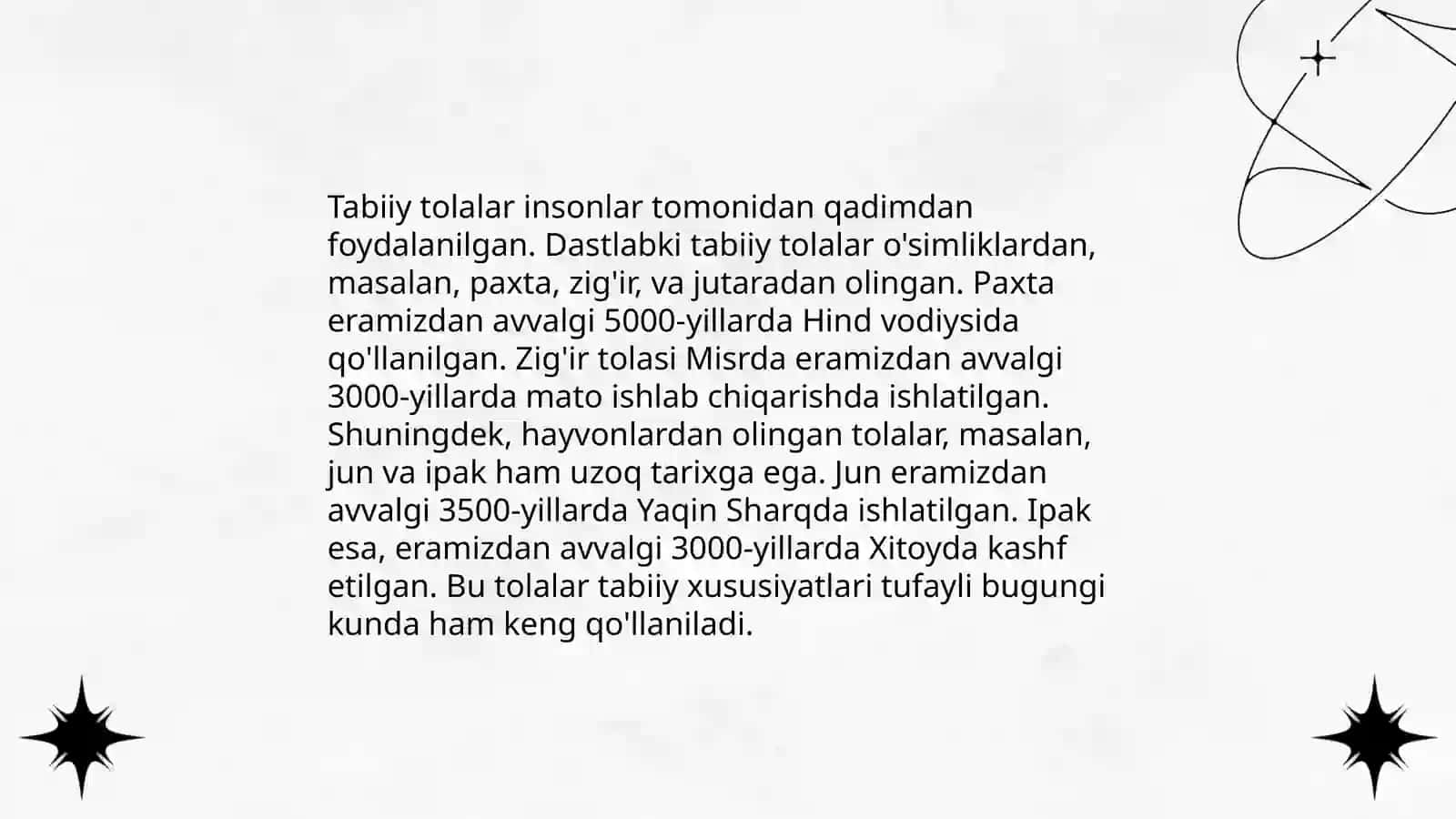 Tabiiy va kimyoviy tolalar 3