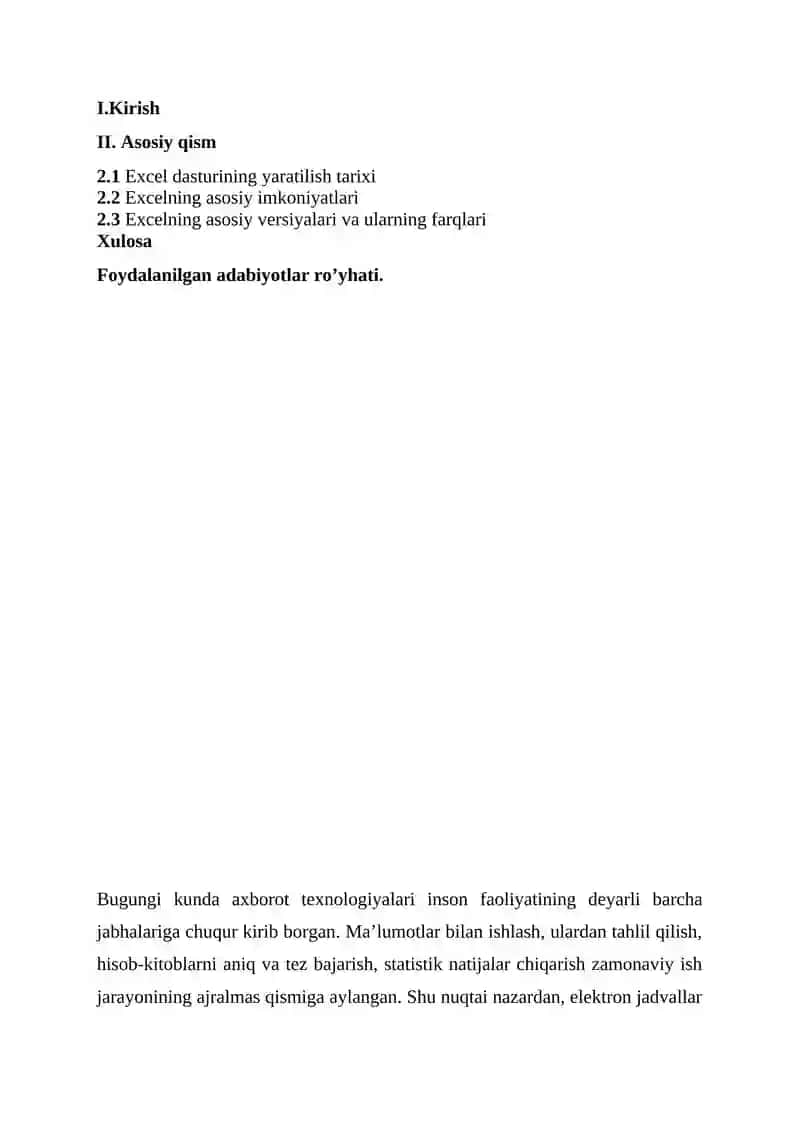Excel dasturi 3