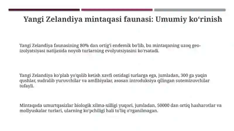 Yangi Zelandiya oblasti faunasi 3
