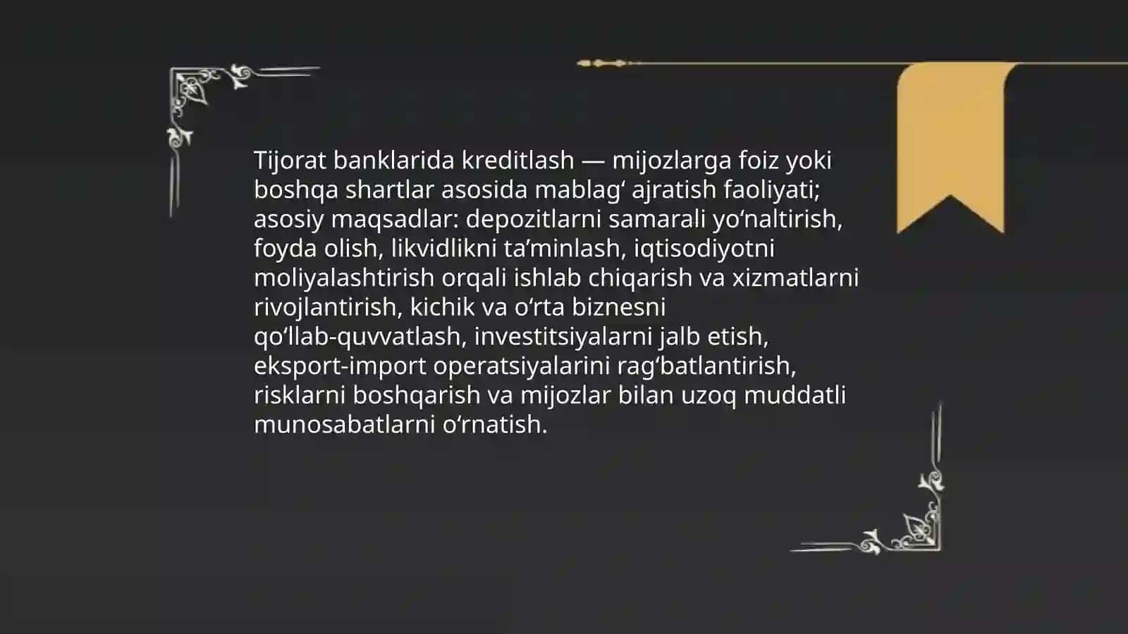Tijorat banklarida kreditlashni tashkil etish 3