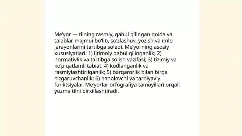 Me’yor tushunchasi. Orfografiya tamoyillari 3