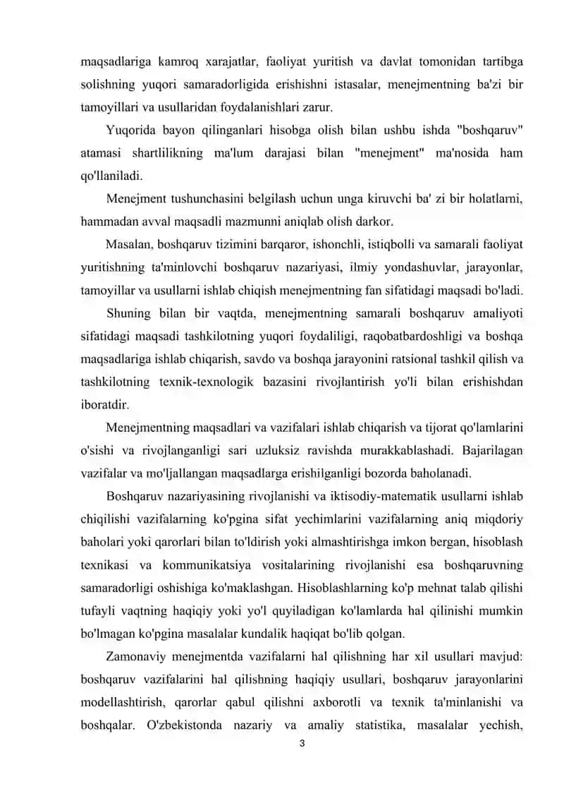 Menejmentning nazariy asoslari va tamoyillari. 3