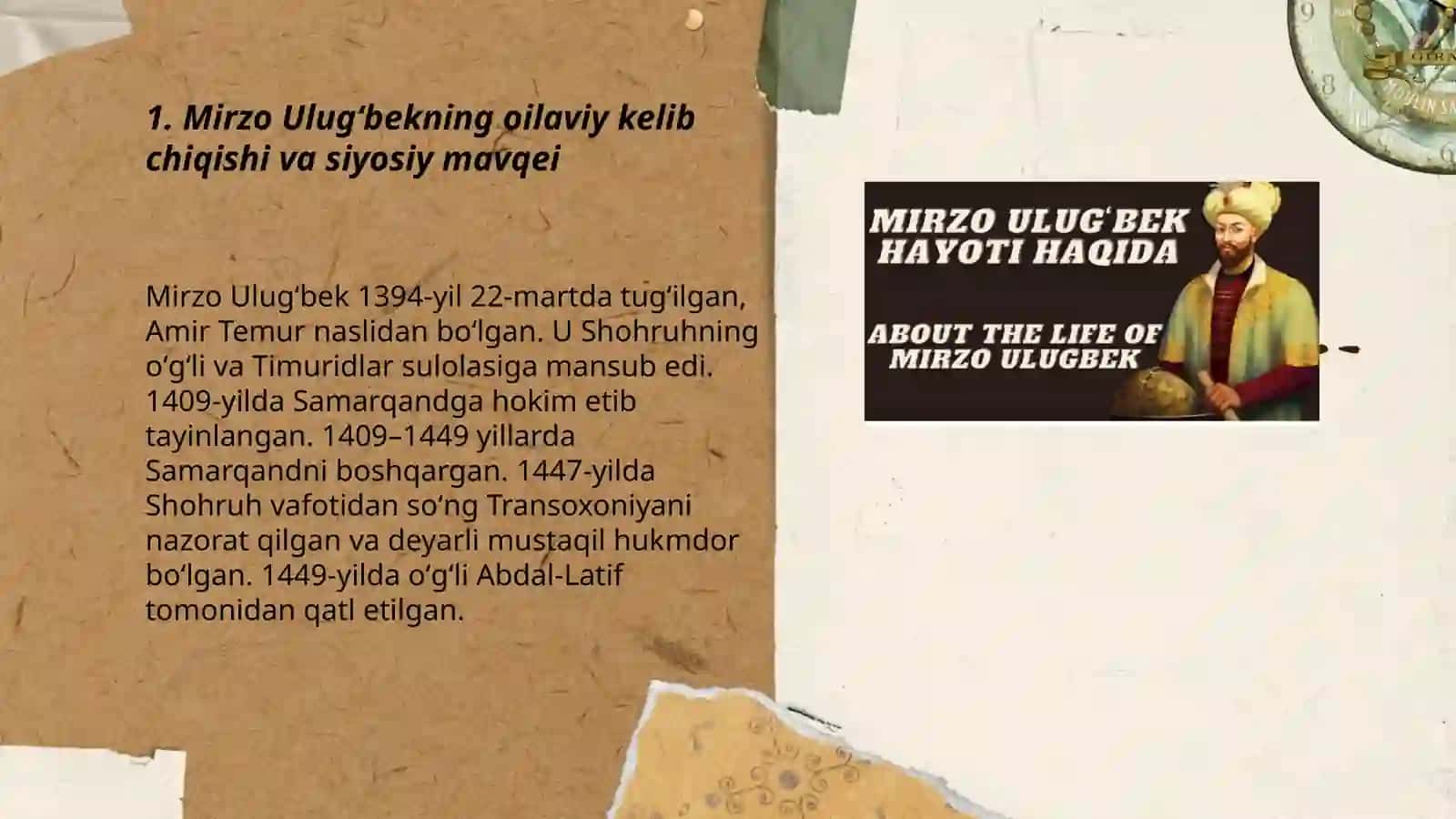 Mirzo Ulugʻbek hayoti siyosiy faoliyati 3