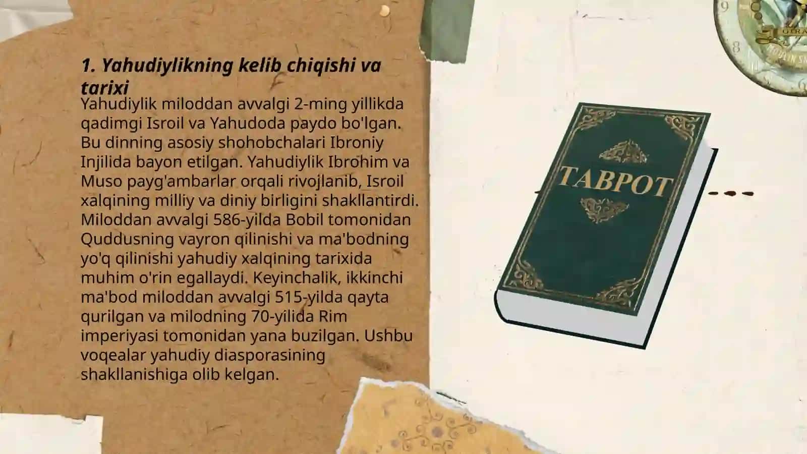 Yahudiylik talimoti anàna va marosimlar 3