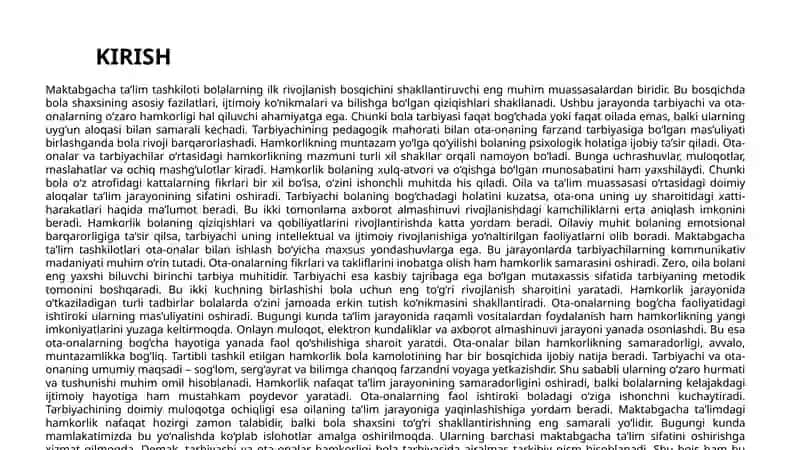 Maktabgachata’lim tashkiloti tarbiyachilar va ota-onalar hamkorligi 3