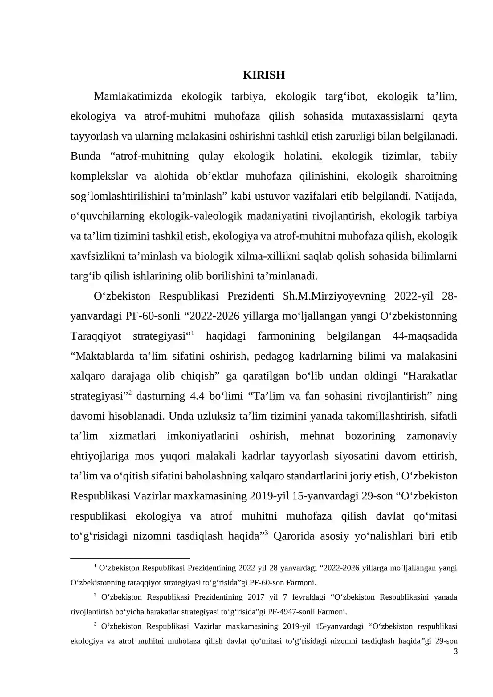BOSHLANGʻICH  TAʼLIM  TABIIY  FANLAR  DARSLARIDA EKOLOGIK  TUSHUNCHALARNI  SHAKLLANTIRISH 3