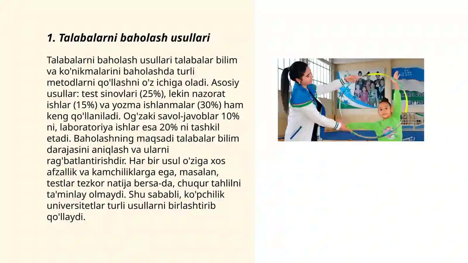 Talabalarni baholash usullari 3