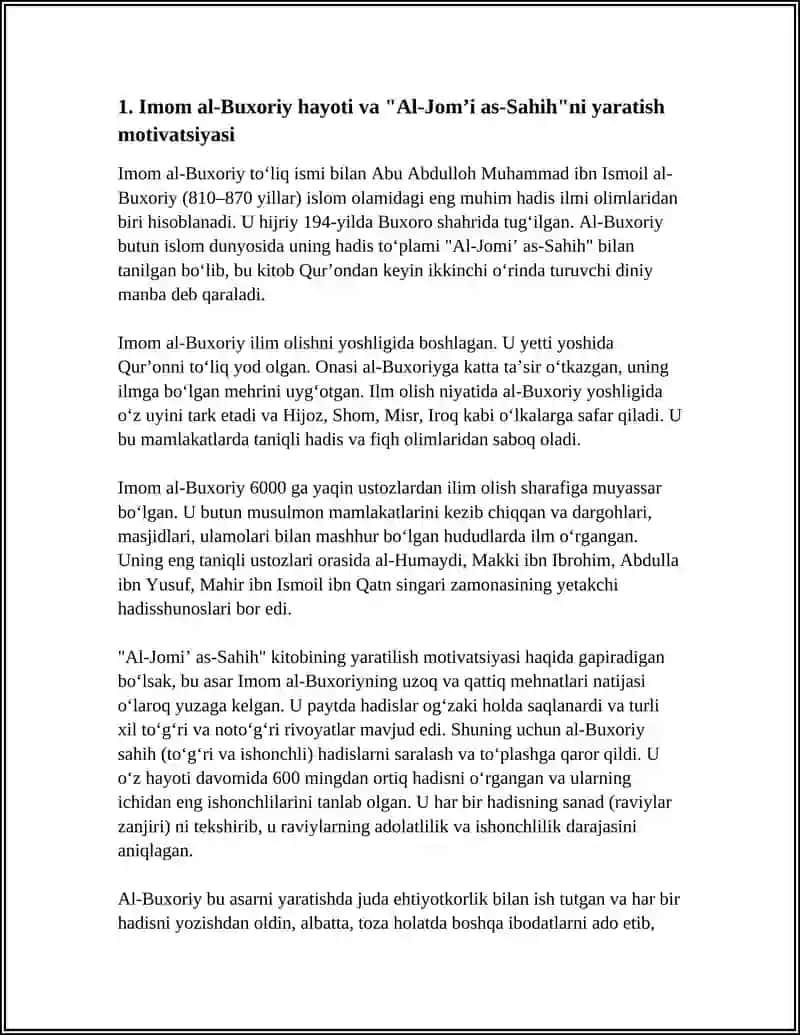 IMOM AL-BUXORIYNING “AL-JOMI’ AS-SAHIH” KITOBI HAQIDA 3