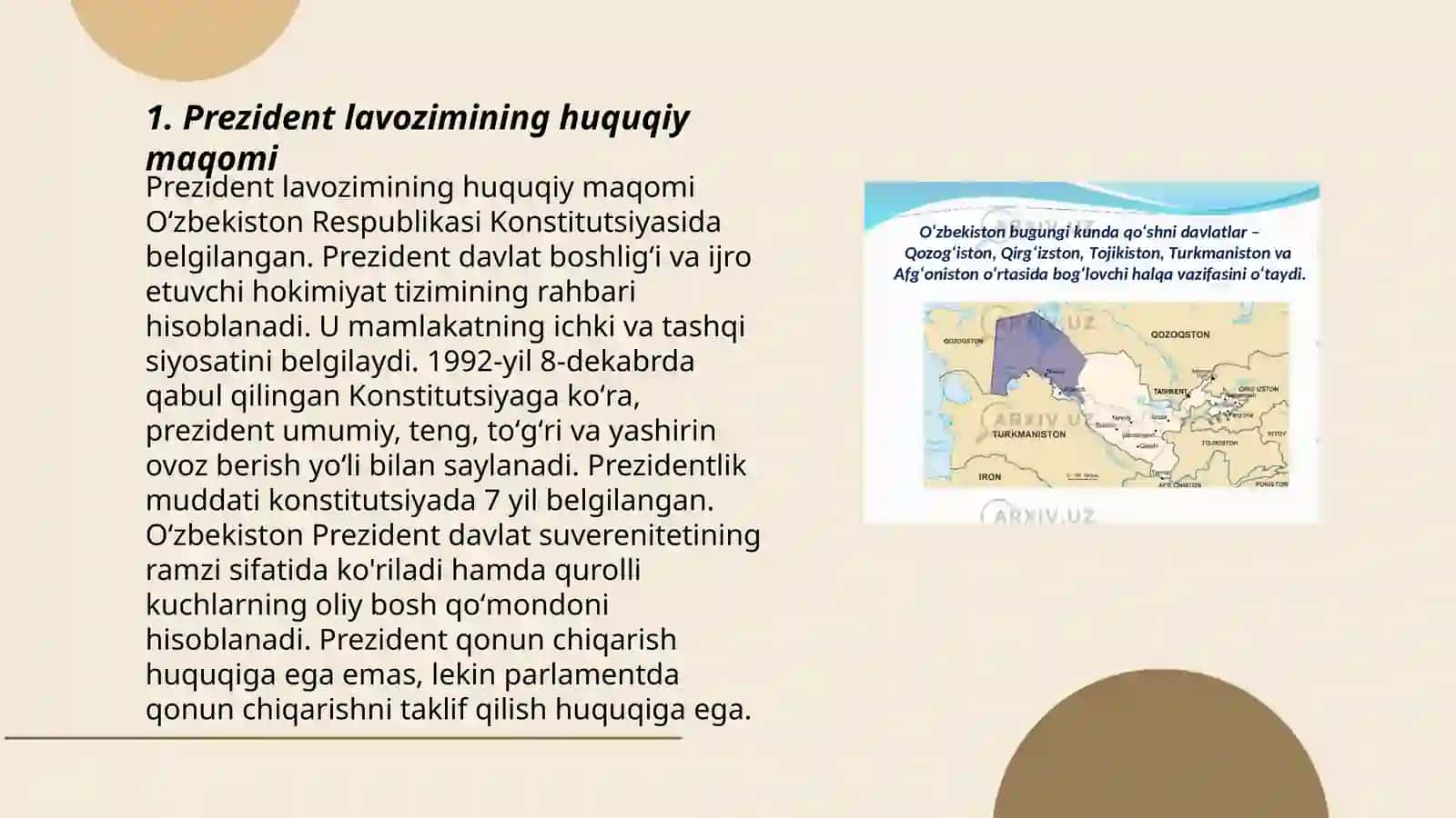 O'zbekiston Konstitutsiyasida Davlat va Hokimiyatni Amalga Oshirishga Doir Normalar 3