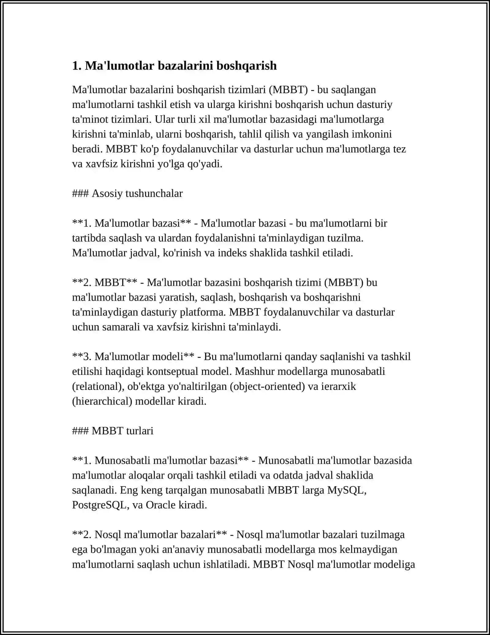 MALUMOTLARGA ISHLOV BERISH VA AXBOROT TEXNOLOGIYALARI 3