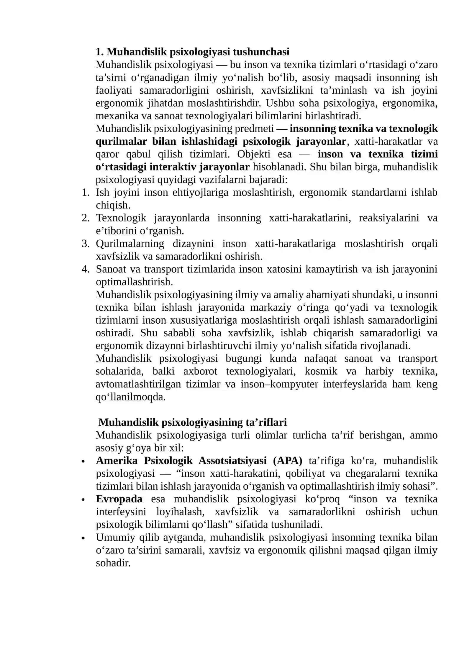 Muhandislik psixologiyasining rivojlanish tarixi 3