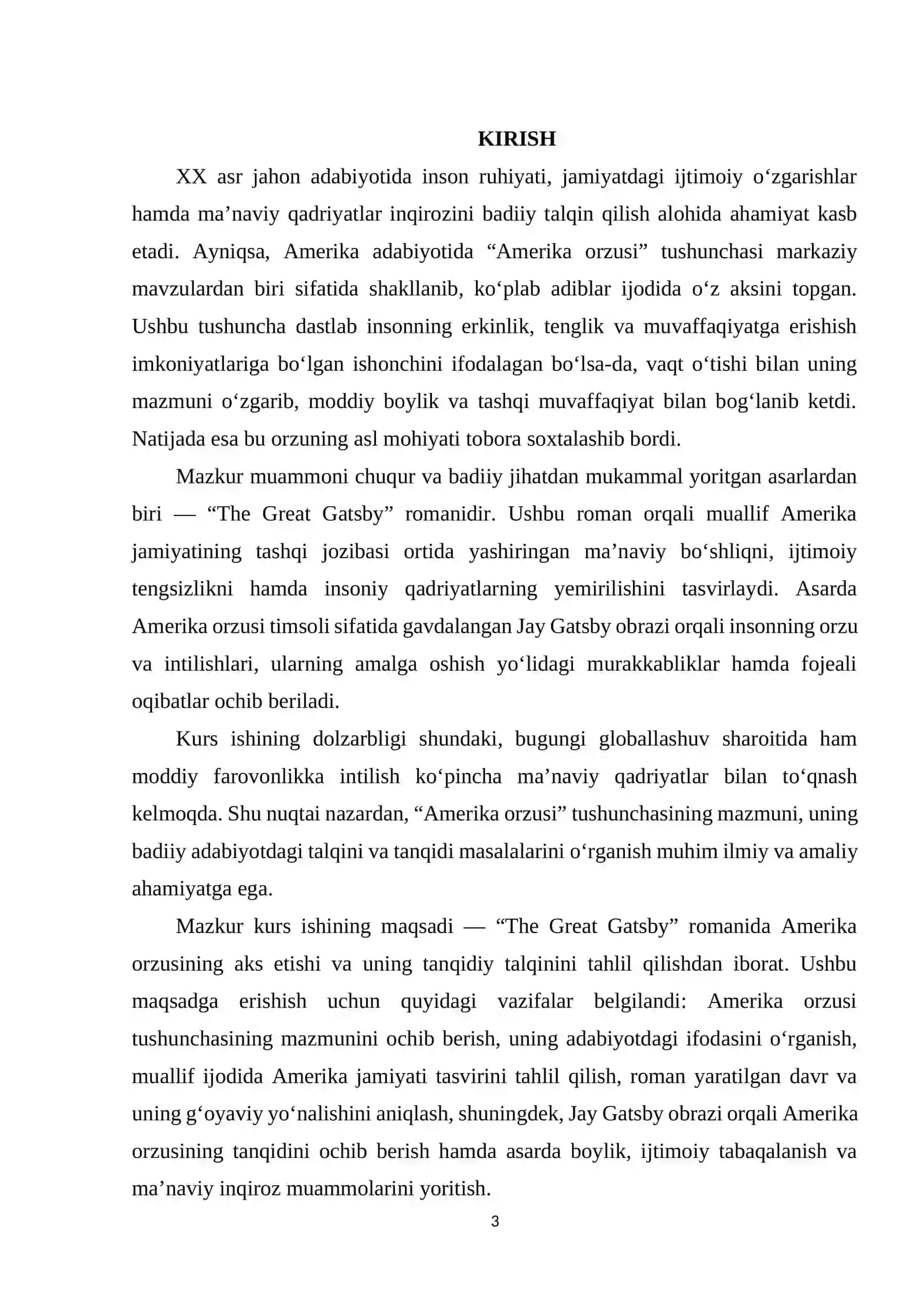 FRENSIS SKOTT FITSJERALDNING “THE GREAT GATSBY” ROMANIDA AMERIKA ORZUSI TANQIDI 3