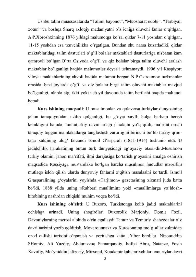 XIX asrning ikkinchi yarmi va XX asr boshlarida ta'lim va pedagogik fikrlar 3