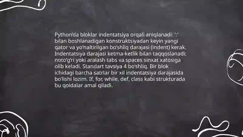 Python dasturlash tili vasintaksisi 3