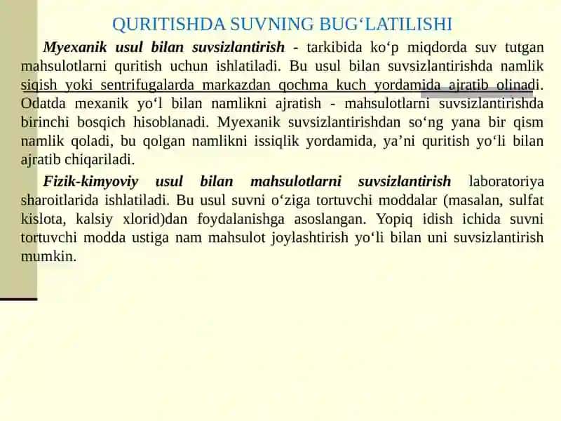 MEVA-SABZAVOTLARNI QURITISHNING NAZARIY ASOSLARI 3