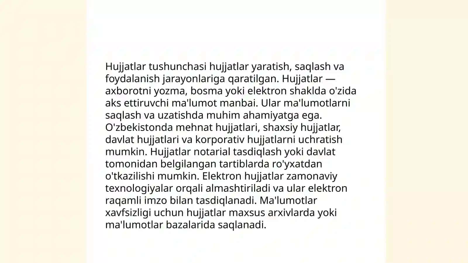 Hujjatlardagi zaruriy qismlar hujjatlarning paydo boʻlishi va tarixi 3