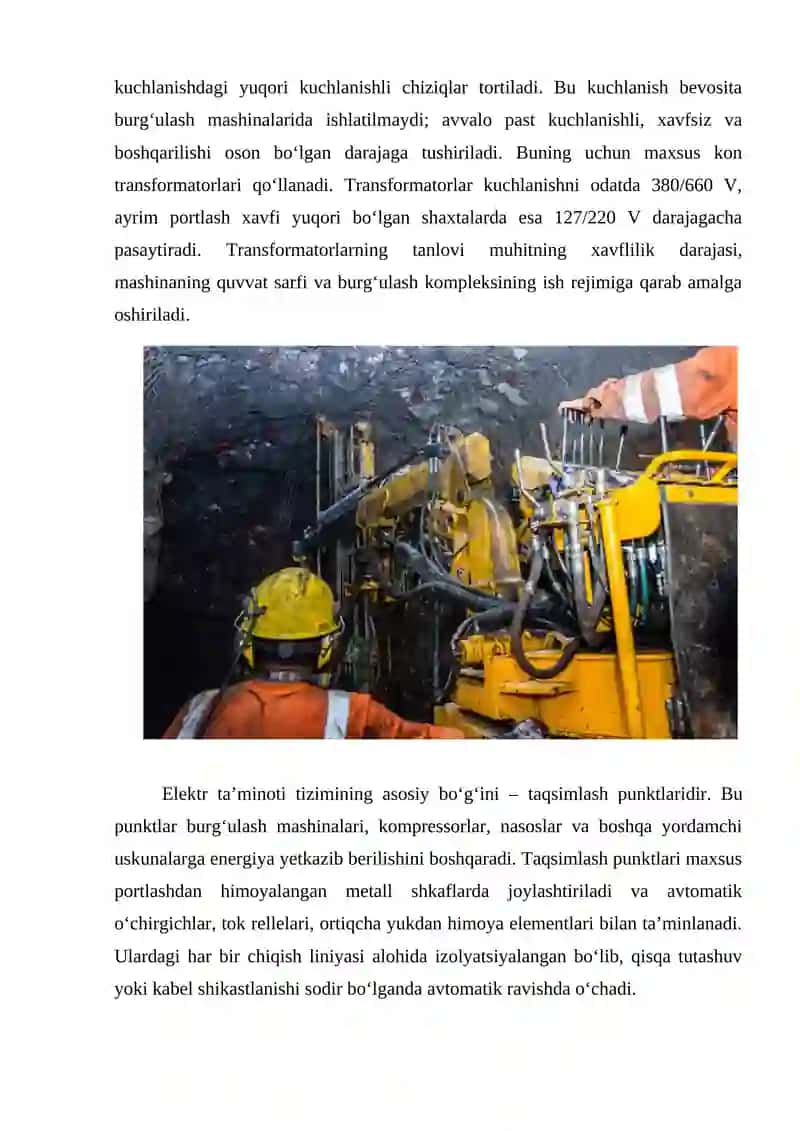 Kon burgʻulash mashinalari uchun elektr taʼminoti va xavfsizlik tizimlari 3