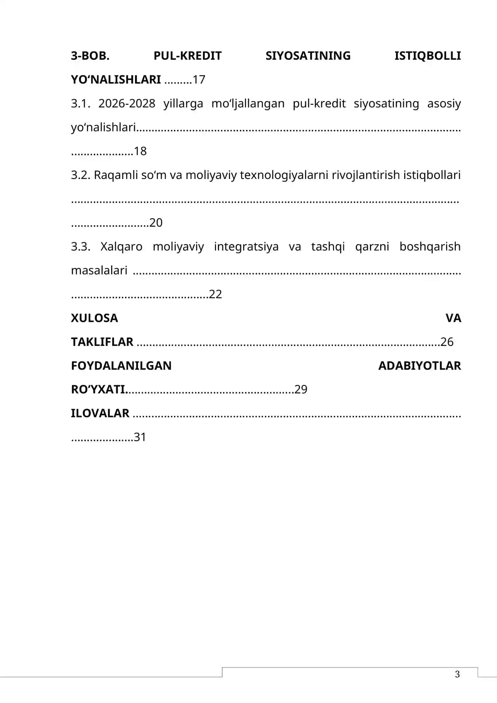 O‘ZBEKISTONDA PUL-KREDIT TIZIMI SOHASIDAGI ISLOHOTLAR KIRISH 3