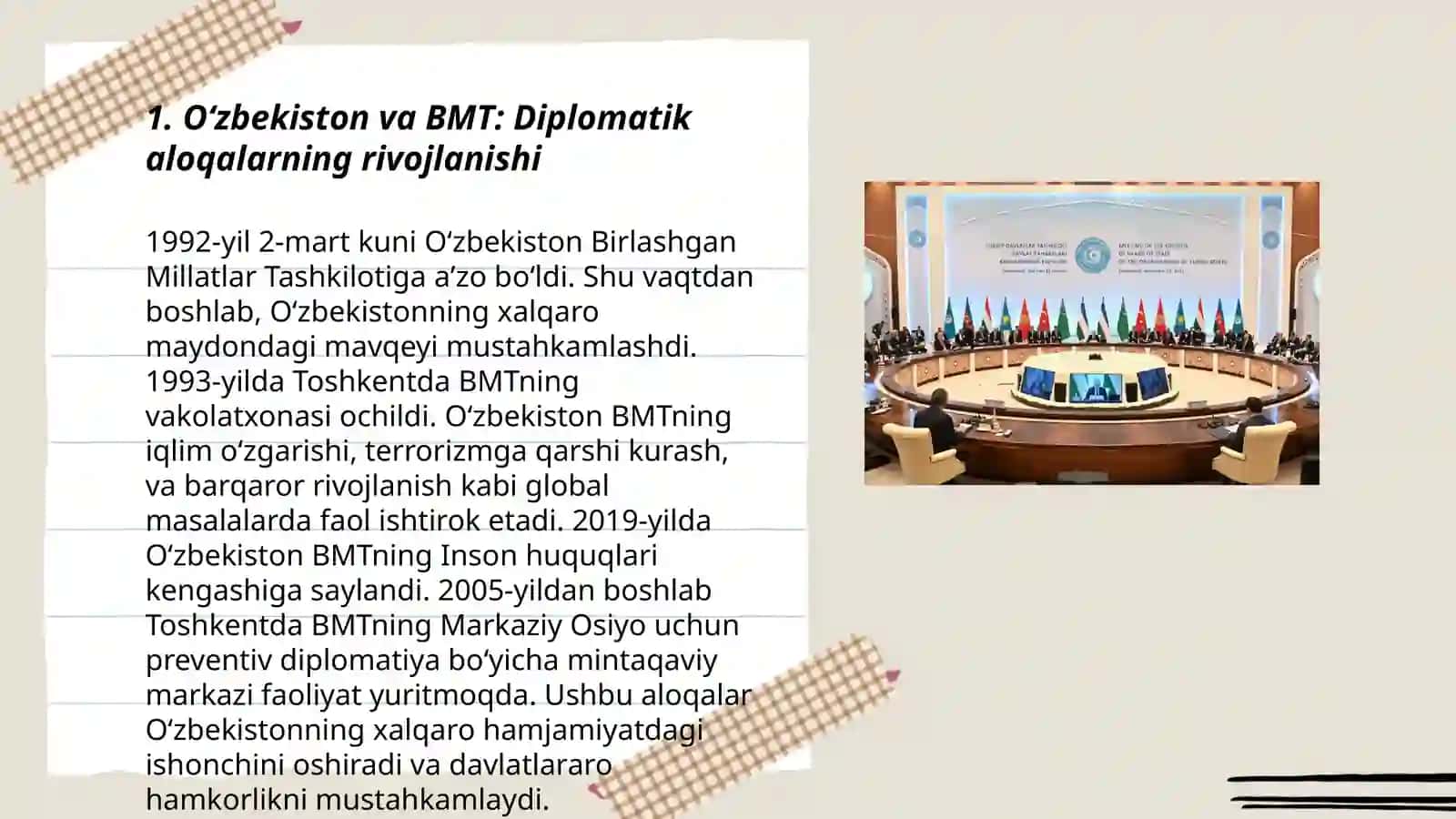 Oʻzbekiston Respublikasi va Birlashgan Millatlar Tashkiloti 3