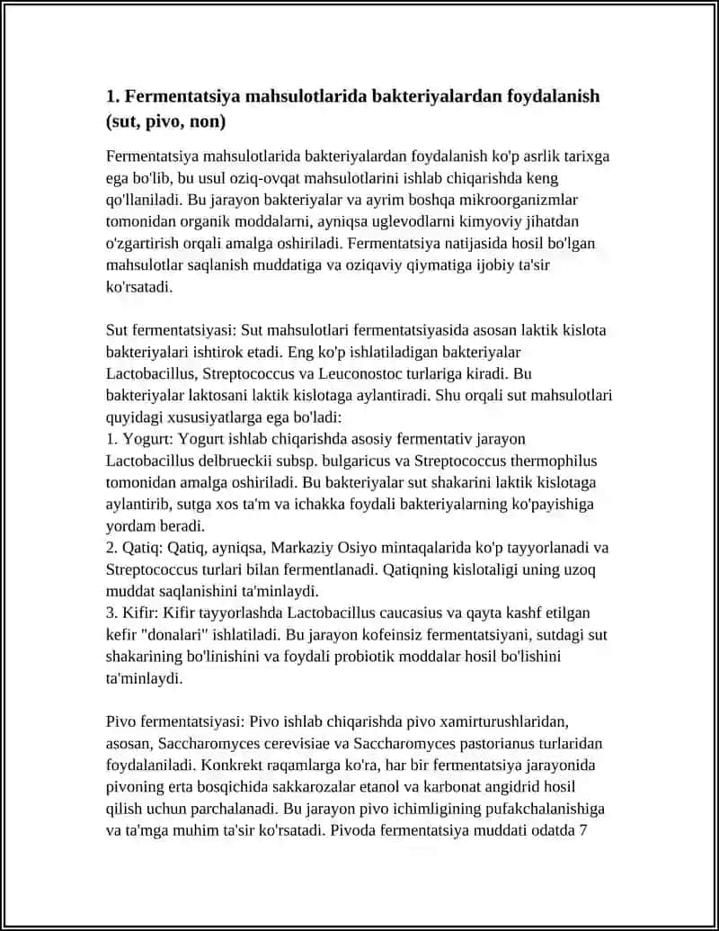BAKTERIYALARDAN SANOATDA VA QISHLOQ XO‘JALIGIDA FOYDALANISH 3